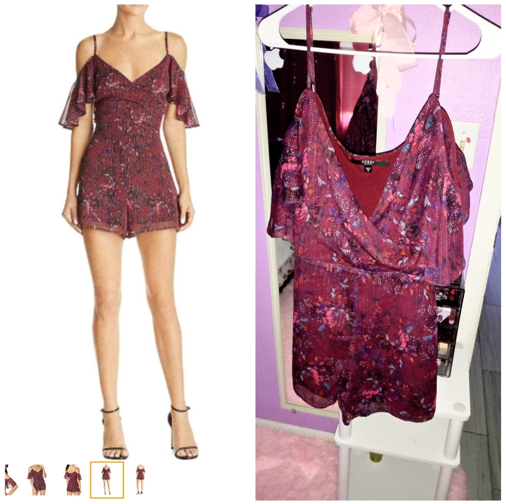 Guess Carloyta Floral purple romper 10